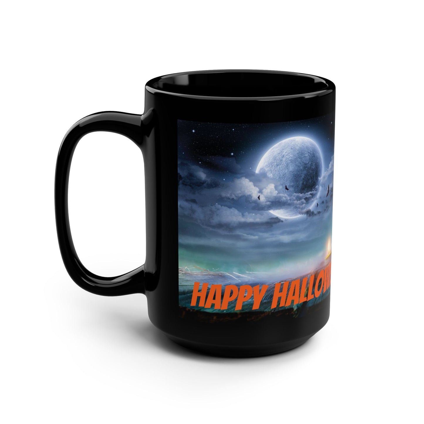 Happy Halloween Black Mug, 15oz