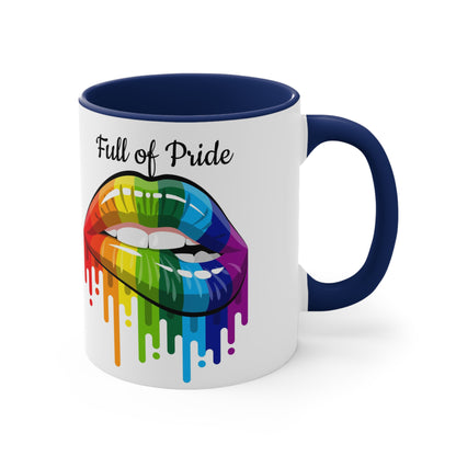 Open Mouth Rainbow Lips Full of Pride Coffee Mug, 11oz