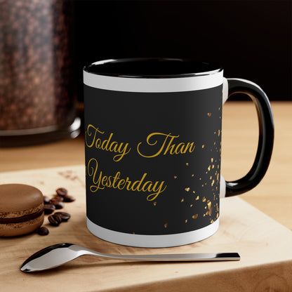 Be Better Today Sparkling Golden Heart Ceramic 11oz Accent Coffee Mug