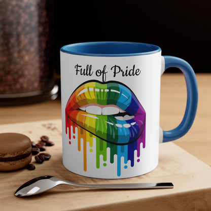 Open Mouth Rainbow Lips Full of Pride Coffee Mug, 11oz