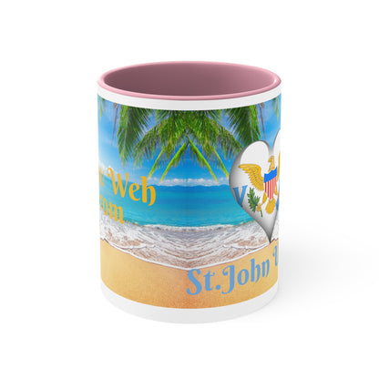 St. John USVI ~  I Luv Weh I From Accent Coffee Mug, 11oz