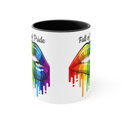 Open Mouth Rainbow Lips Full of Pride Coffee Mug, 11oz