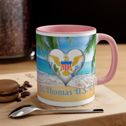 St. Thomas USVI ~  I Luv Weh I From Accent Coffee Mug, 11oz