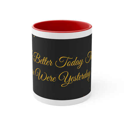 Be Better Today Sparkling Golden Heart Ceramic 11oz Accent Coffee Mug
