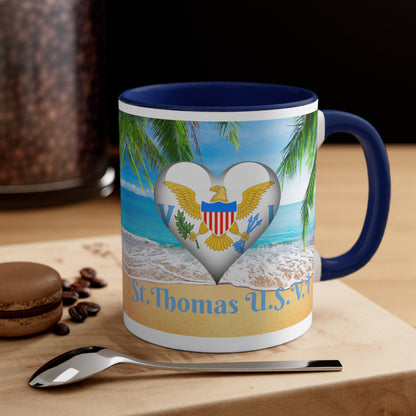 St. Thomas USVI ~  I Luv Weh I From Accent Coffee Mug, 11oz