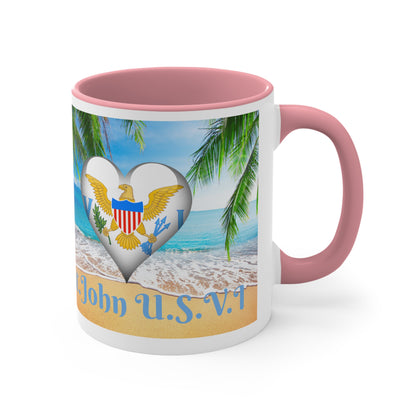 St. John USVI ~  I Luv Weh I From Accent Coffee Mug, 11oz