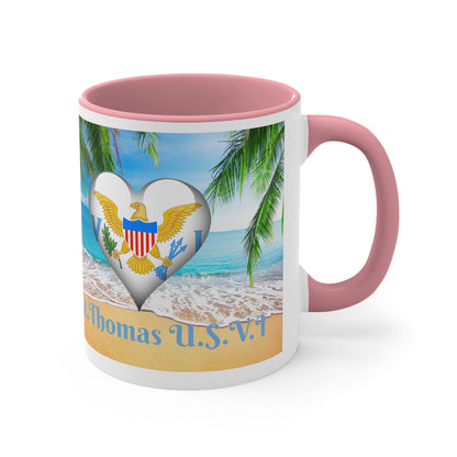 St. Thomas USVI ~  I Luv Weh I From Accent Coffee Mug, 11oz