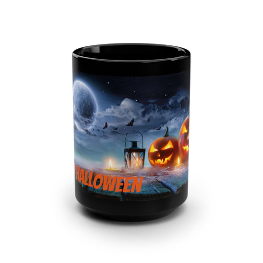 Happy Halloween Black Mug, 15oz