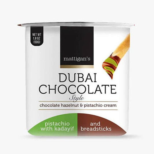 Mattigan's Dubai Chocolate Style Breadstick Dipper Cup (50g) Chocolate Hazelnut & Pistachio Cream w/ Kataifi