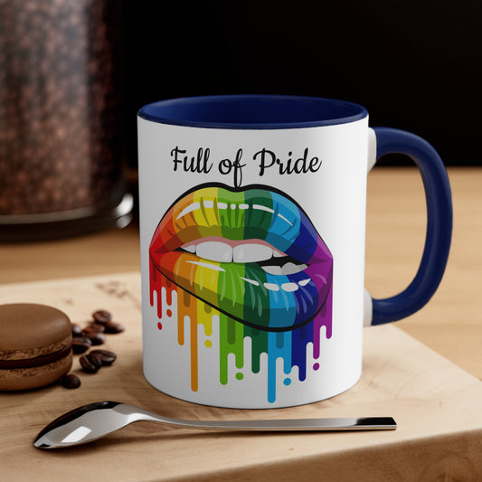 Open Mouth Rainbow Lips Full of Pride Coffee Mug, 11oz