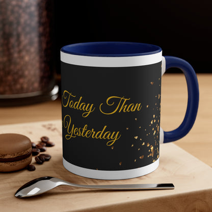 Be Better Today Sparkling Golden Heart Ceramic 11oz Accent Coffee Mug