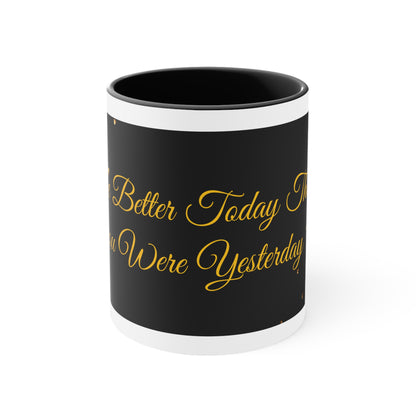 Be Better Today Sparkling Golden Heart Ceramic 11oz Accent Coffee Mug