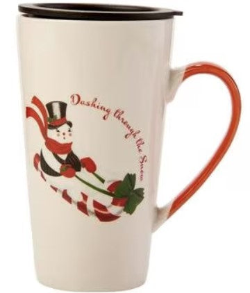Godinger Snowman Dashing Through The Snow 18oz. Travel Mug