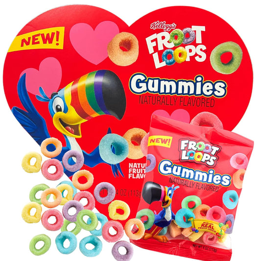 Froot Loops Gummies Valentine's Day Heart Shaped Box