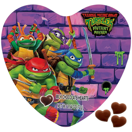 Valentine's Day TMNT Heart Tin with Gourmet Chocolate Hearts