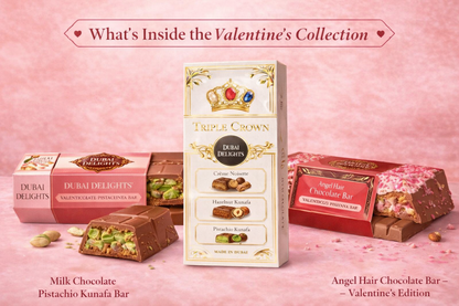 Dubai Delights® Valentine’s Fusion Kunafa Collection – Luxury Middle Eastern Dessert Gift Box