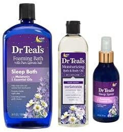 Dr Teal's Melatonin & Essential Oils Set with Sleep Spray, Sleep Soak & Body Oil