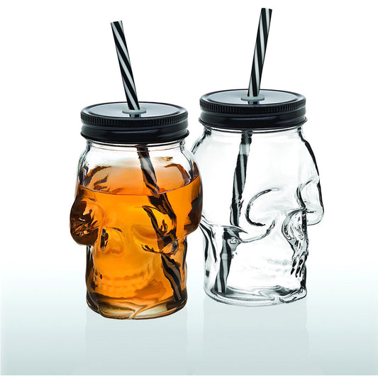 Skull Sippy 16oz Mason Jar Cup Set