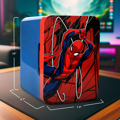 Marvel Spiderman Blue Red 6 Can Mini Fridge Thermoelectric Cooler 4 Litre