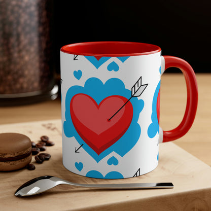 Love Hearts Accent Coffee Mug, 11oz