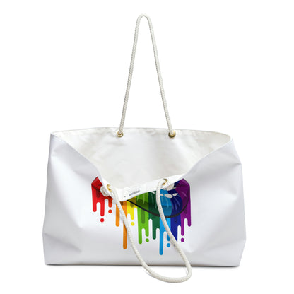 Open Mouth Rainbow Lip Weekender Bag