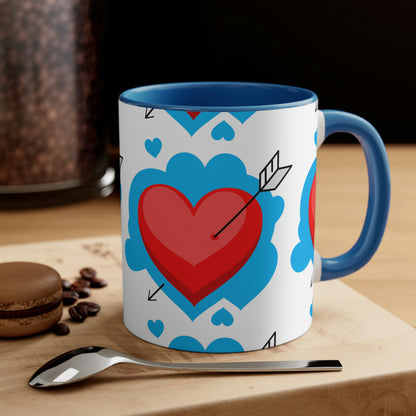 Love Hearts Accent Coffee Mug, 11oz
