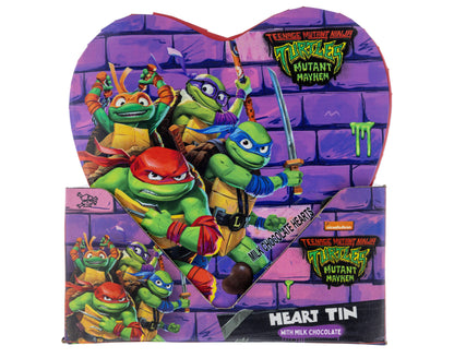 Valentine's Day TMNT Heart Tin with Gourmet Chocolate Hearts