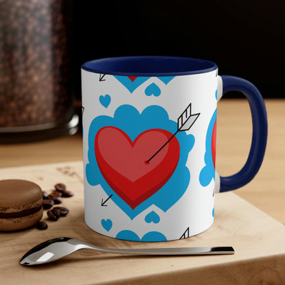 Love Hearts Accent Coffee Mug, 11oz