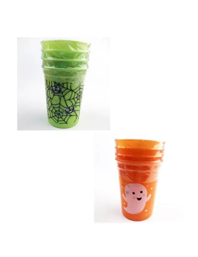 8ct - Halloween Tumblers(Spiders and Ghosts) - Plastic cups