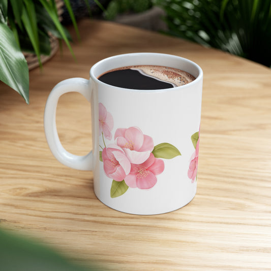 Spring Sakura Cherry Blooming Flowers Bouquet 11oz Ceramic Mug
