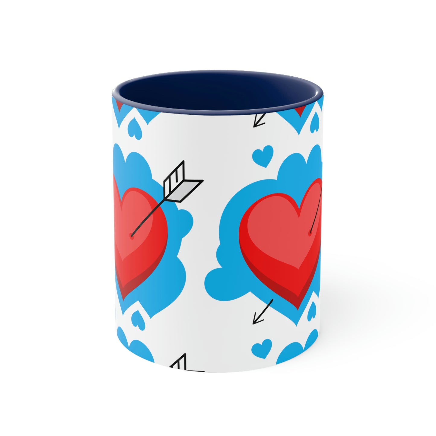 Love Hearts Accent Coffee Mug, 11oz