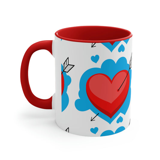 Love Hearts Accent Coffee Mug, 11oz