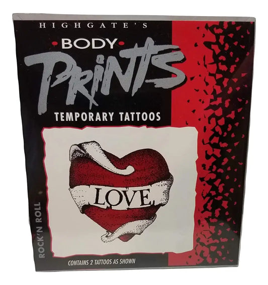 Body Prints Temporary Tattoos- Rock’N Roll ~ Love -