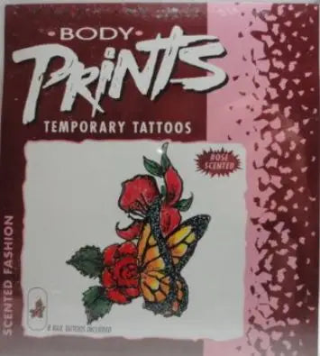 Body Prints Temporary Tattoos Scented Fashion ~ Butterfly