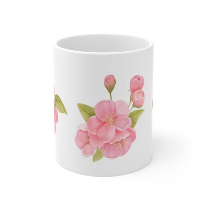 Spring Sakura Cherry Blooming Flowers Bouquet 11oz Ceramic Mug