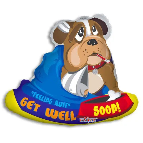Foil Balloon - Feeling Ruff Get Well Soon Pooch BullDog -