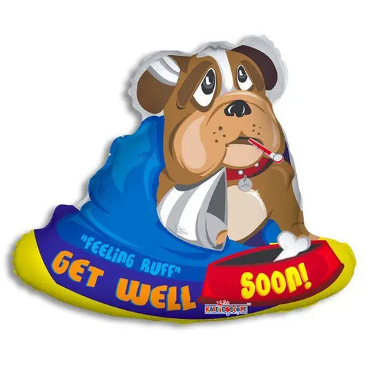 Foil Balloon - Feeling Ruff Get Well Soon Pooch BullDog -
