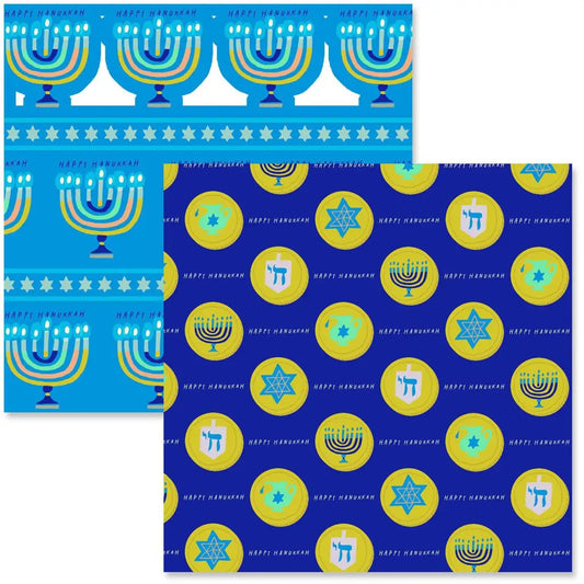 Menorah/Hanukkah Icons 2-Pack Wrapping Paper - Gift Wrapping