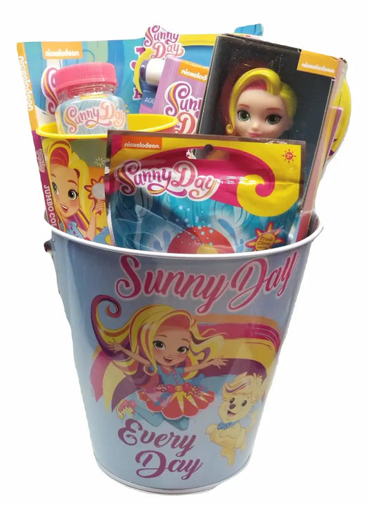 SunnyDay Themed Tin Pail with Bath Time Sunny Doll Activity
